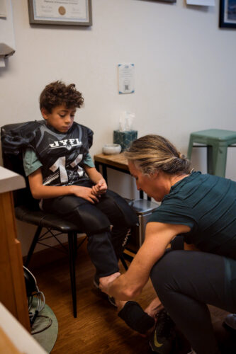 Young athlete coming in for care