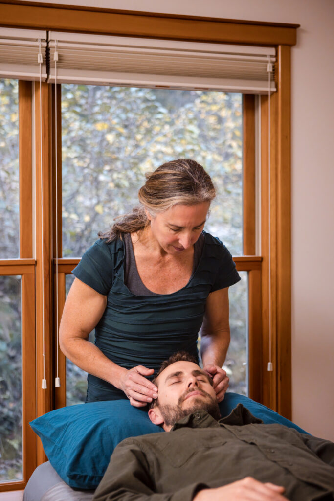 Business man receiving care