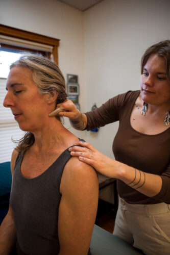 Gua Sha provided on the neck